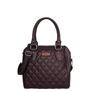 Vegan Leather Women’s Brown Handbag – Top Handle Satchel with Crossbody Strap